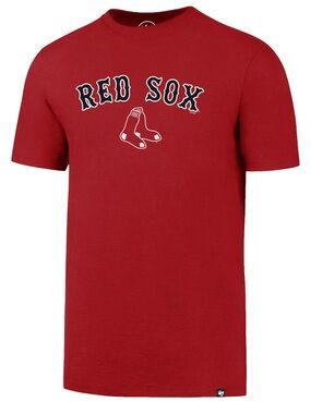 MLB 47 Brand Boston Red Sox Tee Shirt Red Tackle Tee Socks Mens Size L